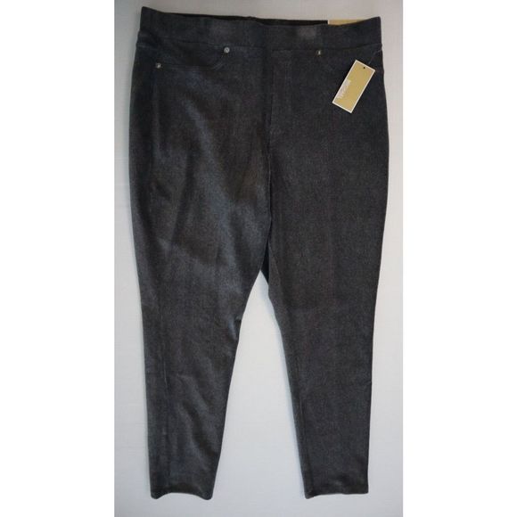 Michael Kors QH3308R0F4 Women Sz XL Gray Hi-Rise Skinny Pull-On Corduroy Pants - Picture 3 of 12